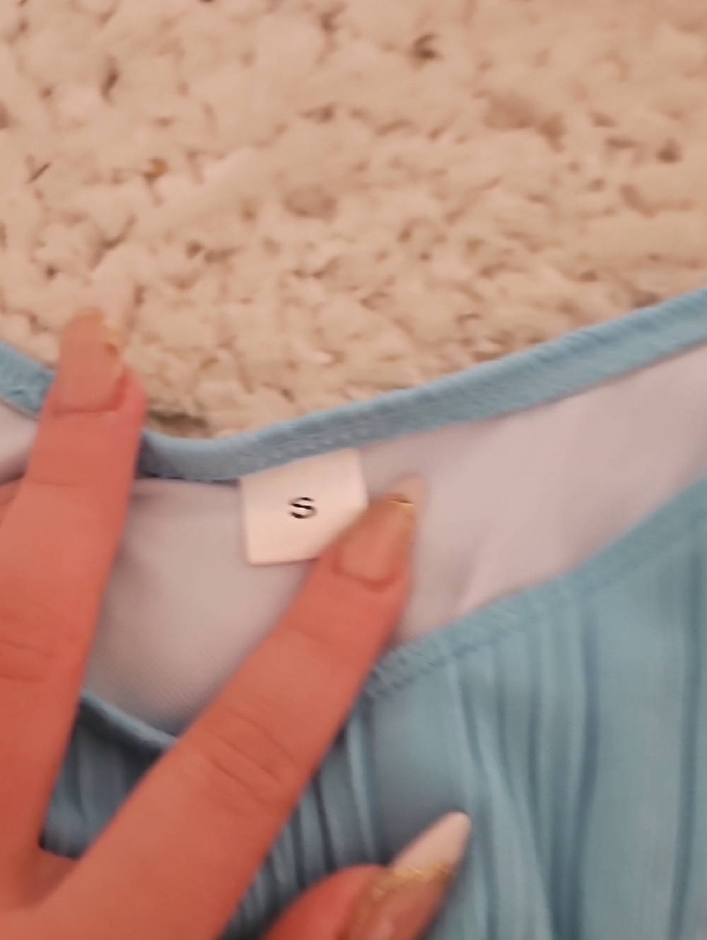 SHEIN Light Blue Ribbed Triangle Bikini Set - Picture 3 of 3